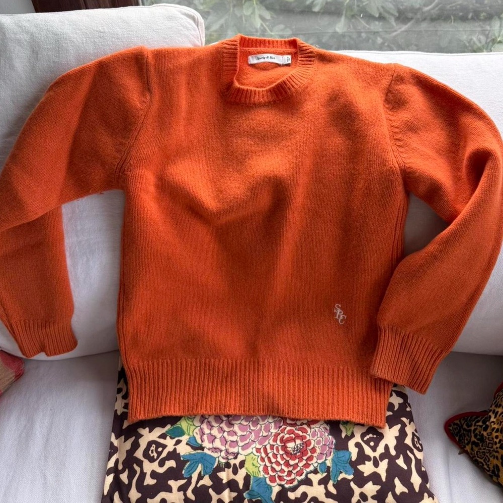 Sporty & Rich Vibrant Orange Crewneck Sweater